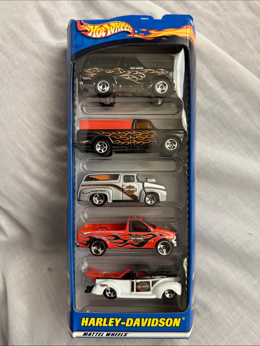 Hot Wheels Harley-Davidson 5-Pack Toy Trucks - Red, Black, Silver, White & orang